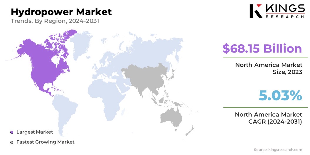 Hydropower Market Size & Share, By Region, 2024-2031