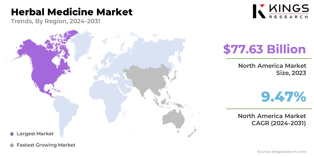 Herbal Medicine Market Size & Share, By Region, 2024-2031