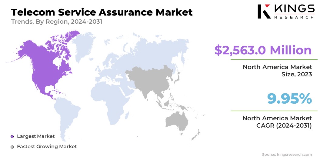 Telecom Service Assurance Market Size & Share, By Region, 2024-2031