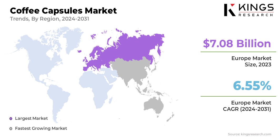 Coffee Capsules Market Size & Share, By Region, 2024-2031