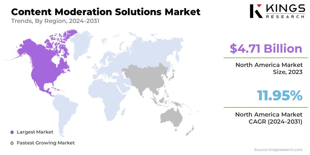 Content Moderation Solutions Market Size & Share, By Region, 2024-2031