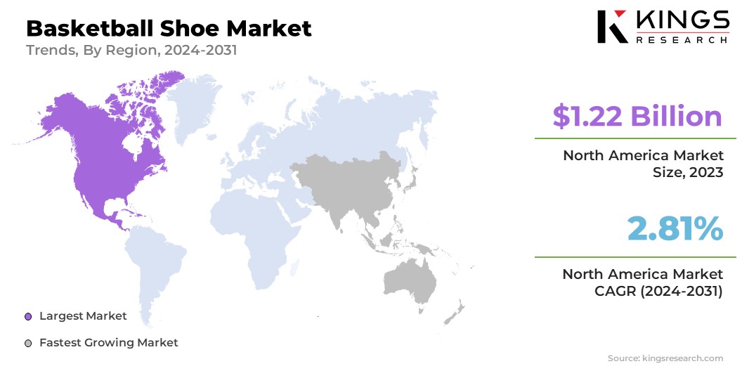 Basketball Shoe Market Size & Share, By Region, 2024-2031