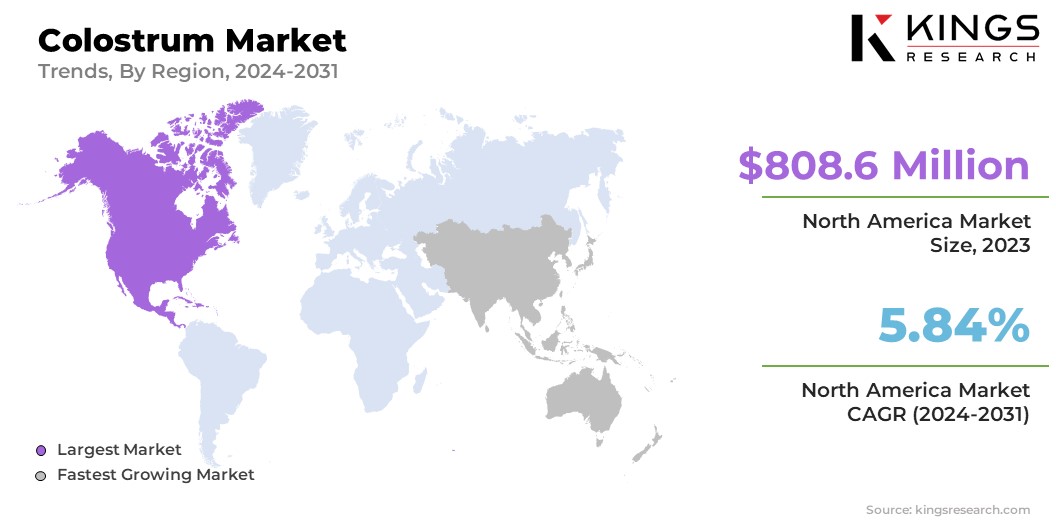 Colostrum Market Size & Share, By Region, 2024-2031