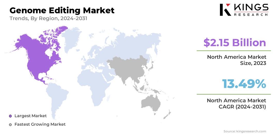 Genome Editing Market Size & Share, By Region, 2024-2031