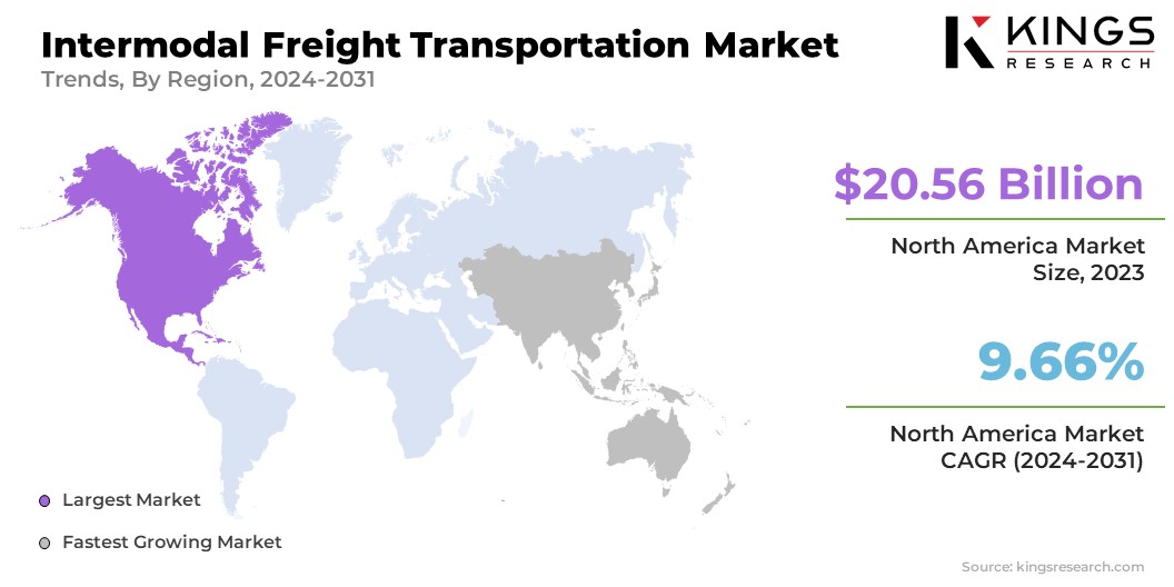 Intermodal Freight Transportation Market Size & Share, By Region, 2024-2031