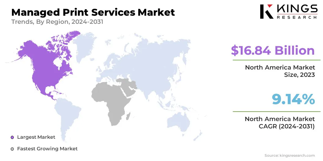 Managed Print Services Market Size & Share, By Region, 2024-2031