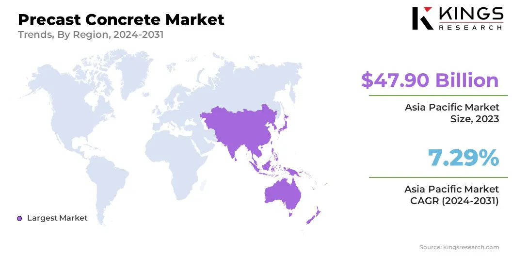 Precast Concrete Market Size & Share, By Region, 2024-2031