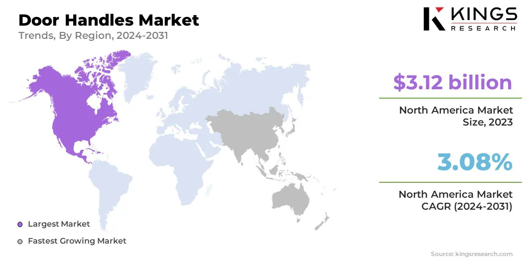 Door Handles Market Size & Share, By Region, 2024-2031