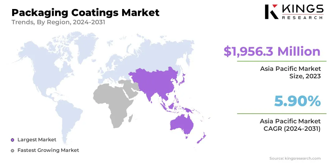 Packaging Coatings Market Size & Share, By Region, 2024-2031