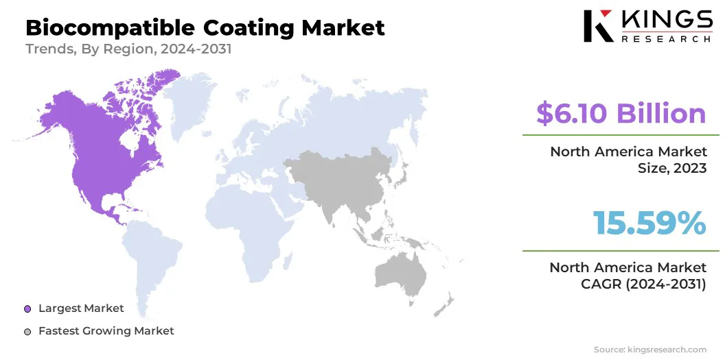 Biocompatible Coating Market Size & Share, By Region, 2024-2031