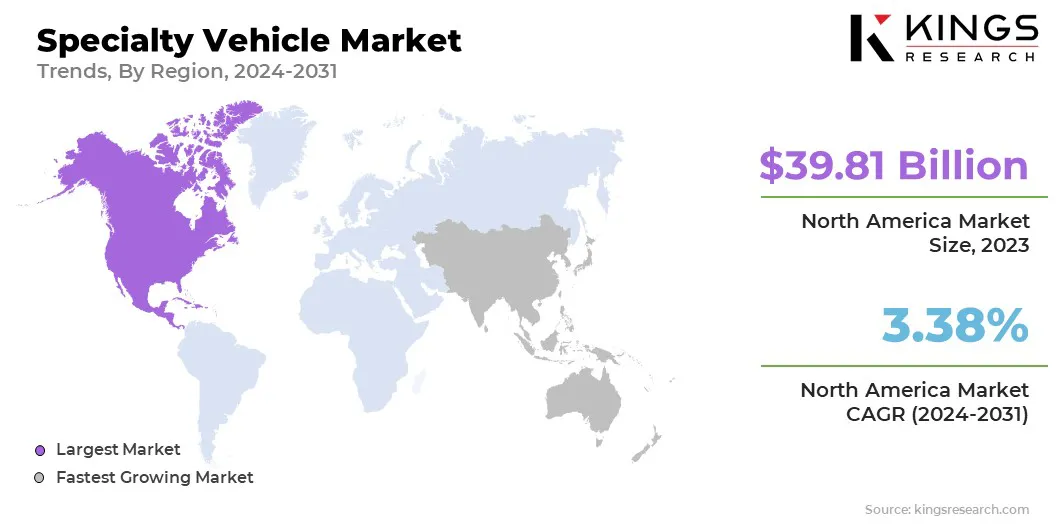 Specialty Vehicle Market Size & Share, By Region, 2024-2031